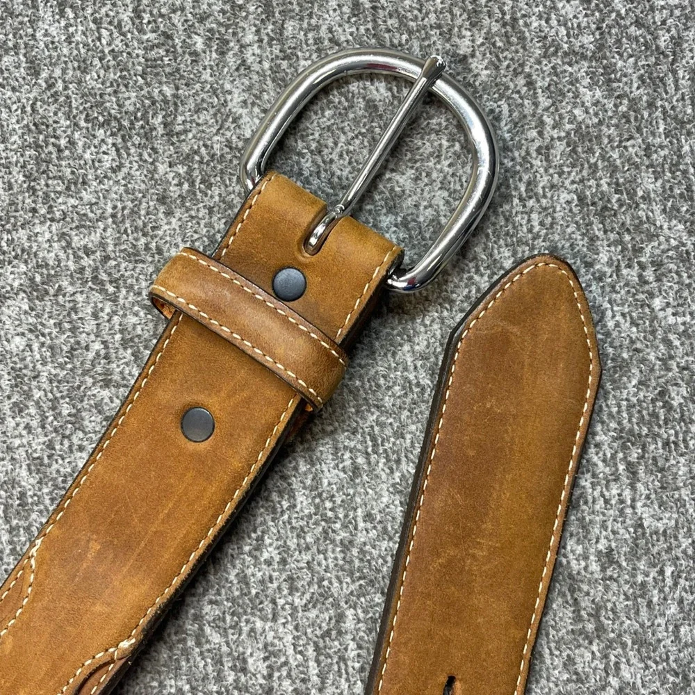 Silver Creek Classics Mens Tan Leather Belt Made in USA Size 44